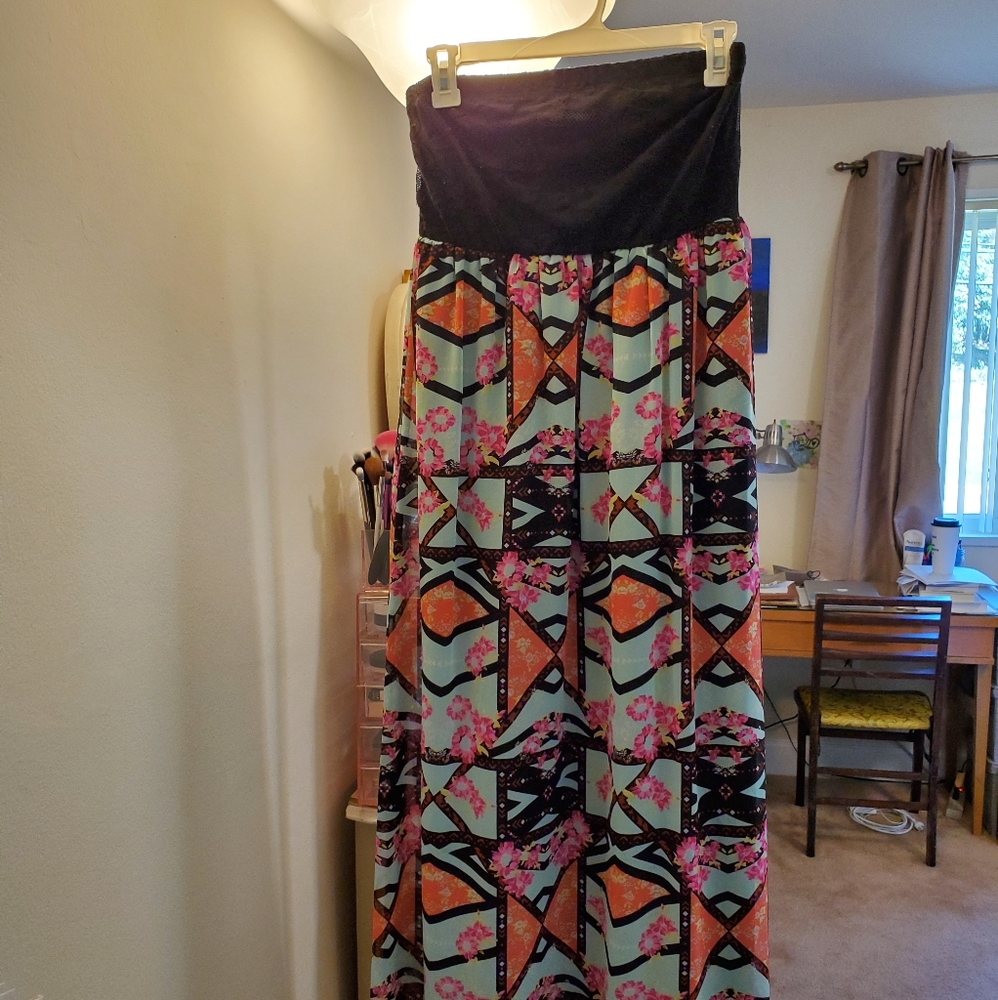 Xhilaration Strapless Maxi Dress